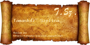 Tamaskó Szelina névjegykártya